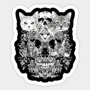 Cat Skull Anatomy Sticker